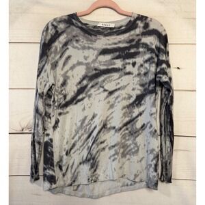 Kokun Grey Tie Dye Bamboo‎ Cashmere Long Sleeve Sweater XS/S